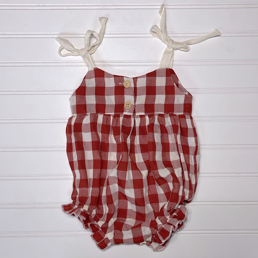 TULLABEE EUC Girls Sad Beige Gingham Bubble